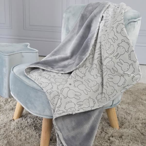 ROBA Dubbelsidig "miffy®" babyfilt - kanintryck - 80x80 cm - unisex