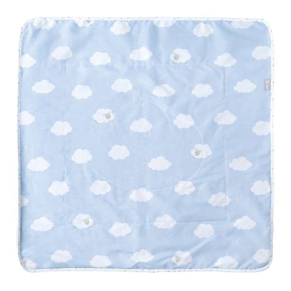 Babyfilt - ROBA - Kleine Wolke blau - 2 ansikten mjuk fleece och bomull - molnmönster