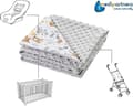 Miniatyrbild 5 av 5: Medi Partners 100 % bomull Dubbelsidig babyfilt 75x100 cm för barnvagn (hjort och minky grå)