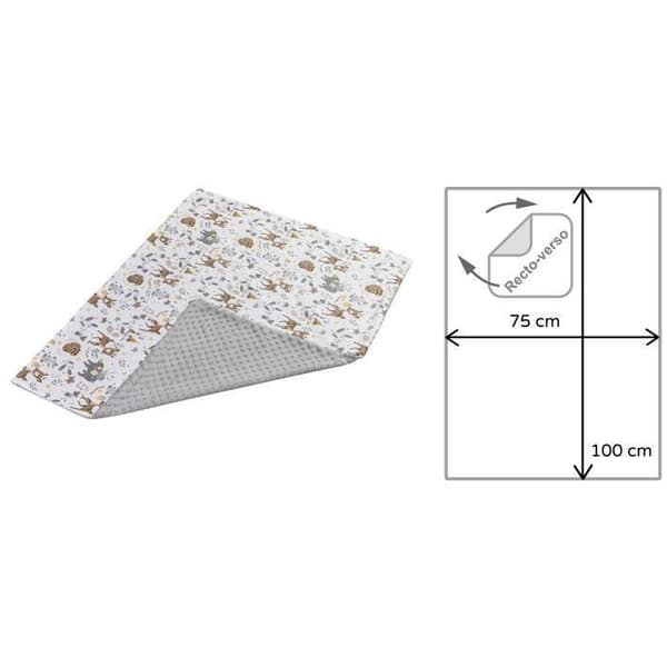 Medi Partners 100 % bomull Dubbelsidig babyfilt 75x100 cm för barnvagn (hjort och minky grå)