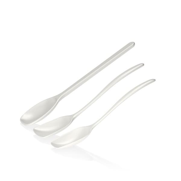 Set med 3 vita skedar - Rosti