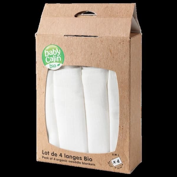 BABYCALIN Uppsättning av 4 organiska blöjor - 50 x 70 cm