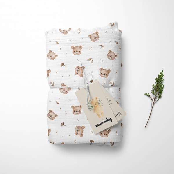 Muslin Swaddle | Vauvan pyörä 120x120 cm Misie