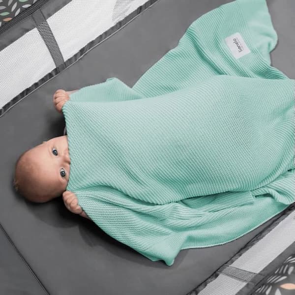 Bambufilt för baby - LIONELO - 100% bambucotton - 75 x 100 cm - Barnvagnsfilt - Hypoallergenisk - Turkos
