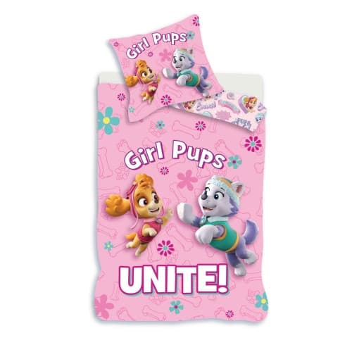Bed Linen - Junior Size 100x140 cm - Girl Pups