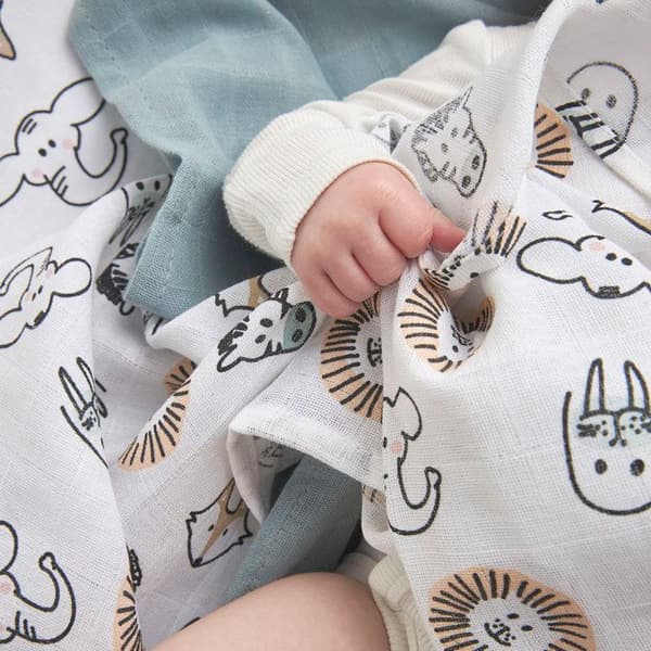 Meyco Baby Animal spjälsäng - paket om 3 - hydrophil - flerfärgad - 120x120cm