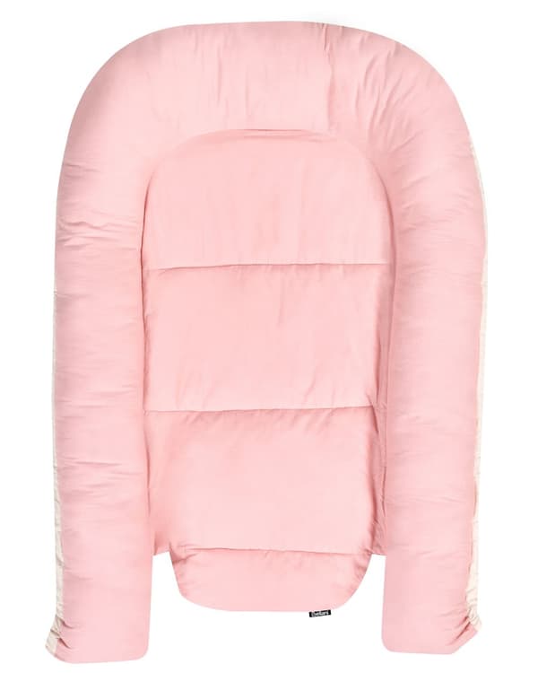 Vendbar babykokon i pink og beige bomuld 55 x 90 cm til nyfødte og spædbørn
