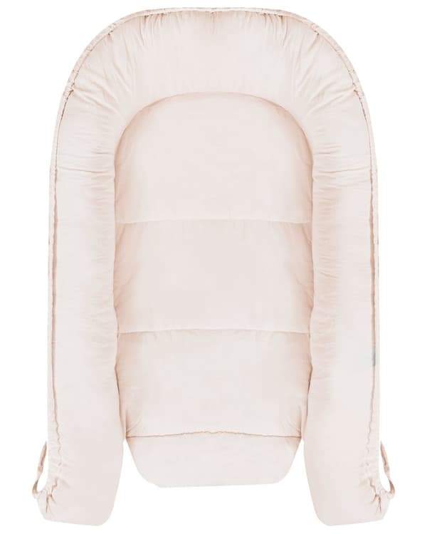 Vendbar babykokon i pink og beige bomuld 55 x 90 cm til nyfødte og spædbørn