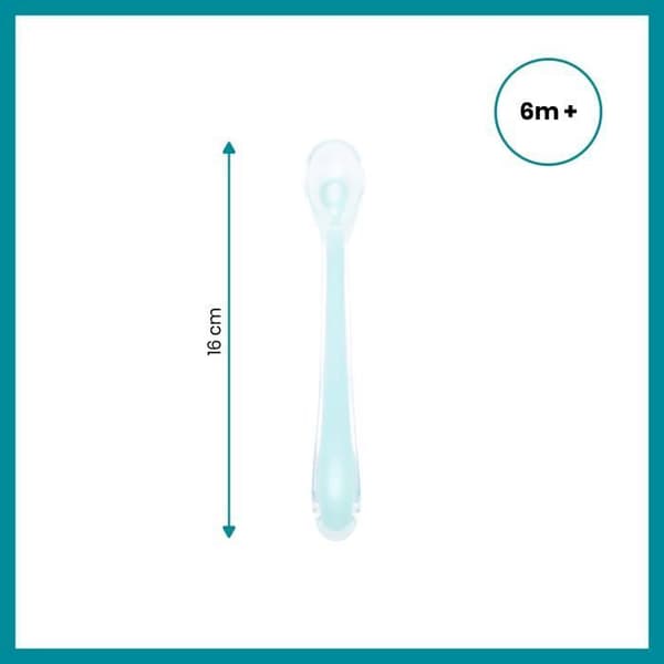 BABYMOOV Set med 5 1st Age silikon babyskedar, ergonomiska, diskmaskinssäkra, BPA-fria, flerfärgade