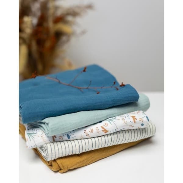 Maxi swaddle - Tryckt - 100x100 cm - Celadon
