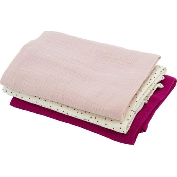 Set om 3 bambuslakan - DOMIVA - 1 mönstrad + 2 enfärgade - Rosengrande - 60x60 cm