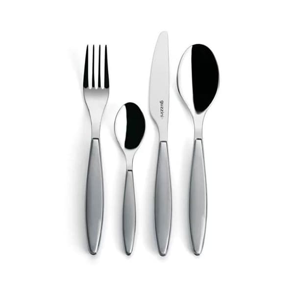 Bestickset - Guzzini - Feeling - 24 delar - Rostfritt stål - Akryl - Ljusgrå