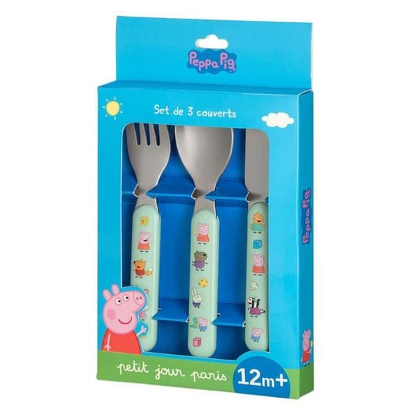 Set med 3 bestick: Peppa Pig aille Unik Unik färg