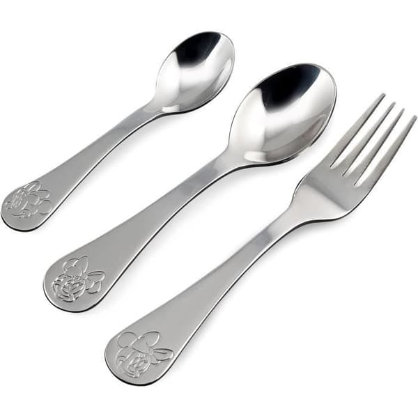 DISNEY MINNIE - Bestick i rostfritt stål (2 skedar, 1 gaffel)