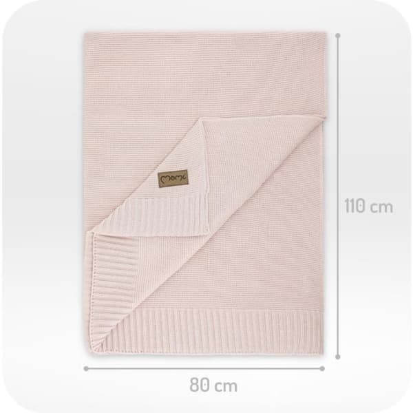 MoMi HUG Bamboo babyfilt - supermjuk och skön - 80x110 cm - Rosa