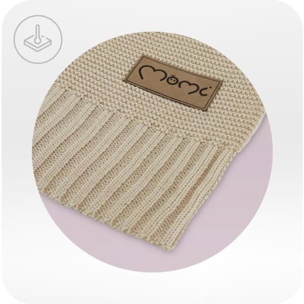 MoMi HUG Bamboo babyfilt - supermjuk och bekväm - 80x110 cm – Beige