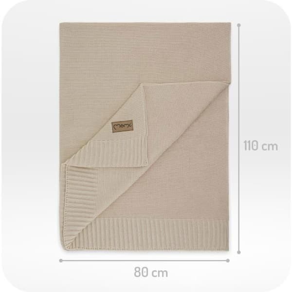 MoMi HUG Bamboo babyfilt - supermjuk och bekväm - 80x110 cm – Beige