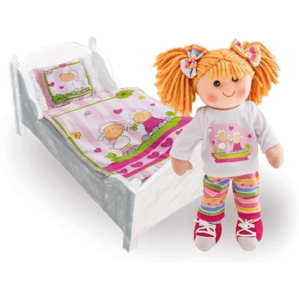 Bäddset med filt och kudde för docka - Heless 4000 - Rosa - Baby - 3 år