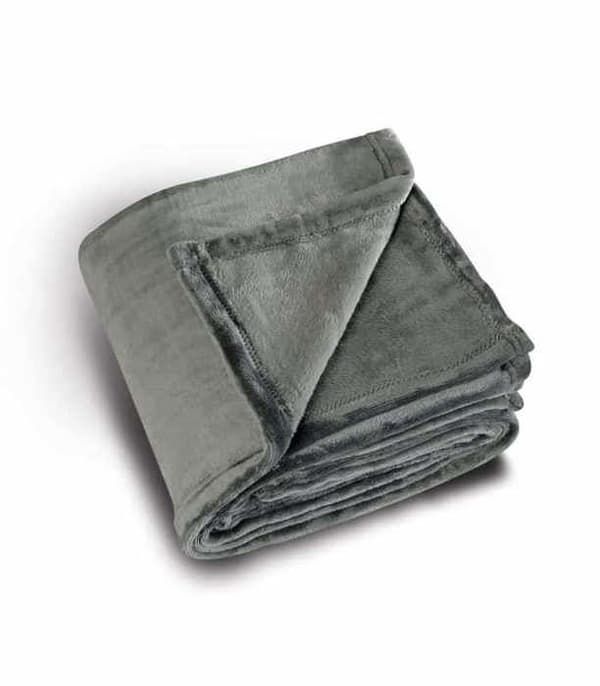 Pläd - HOME MAISON - Vanlig - Grå - 130 x 180 cm - 100 % polyesterfleece