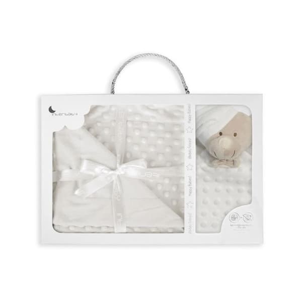 Bubbelfilt-80 X 110-Coraline +Doudou 28X17-Vit