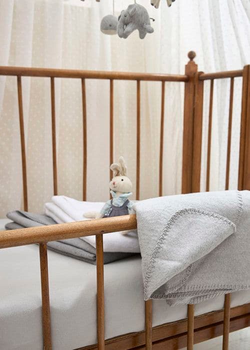 Meyco Baby Uni täcke för barnsäng - vävt - grå - 75x100cm - 1.0 TOG