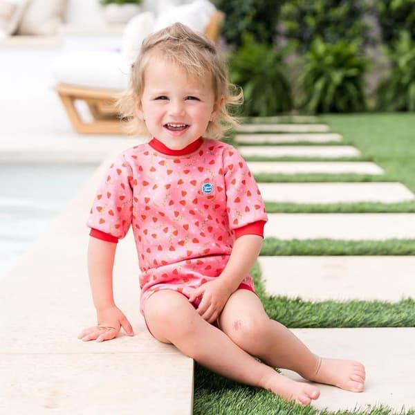 Spruta runt - HNWSFS - Glad våtdräkt och babysimblöja, Jordgubbsfält, 0-4 månader Unisex baby