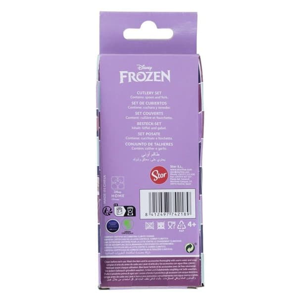 Couverts bebisar Stor - 74218 - METALLBESTICK FÖR BARN. 2 DELAR - FROZEN LITA PÅ RESAN