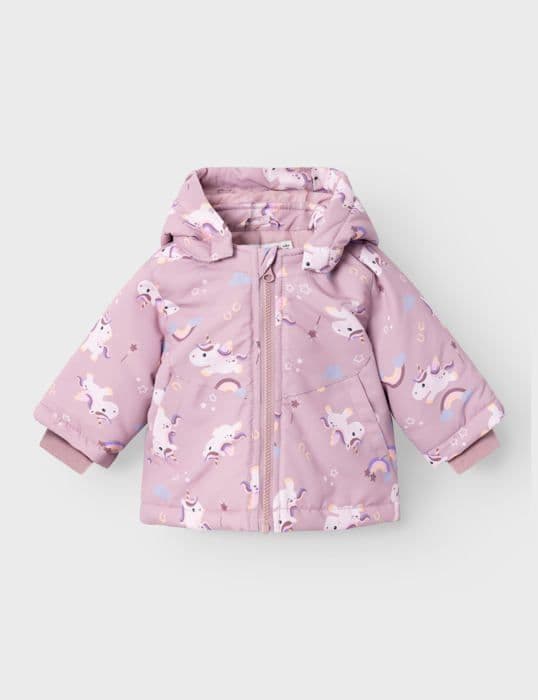Edredon - täcke - babypläd Name it - 13229825 - Nbfmaxi AOP Kort Jacka, Lila, 2 Månader Baby Flicka