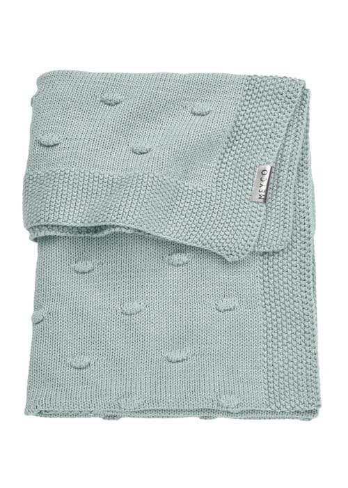 Meyco Baby Knots täcke för barnsäng - sten grön - 75x100cm - 1.0 TOG