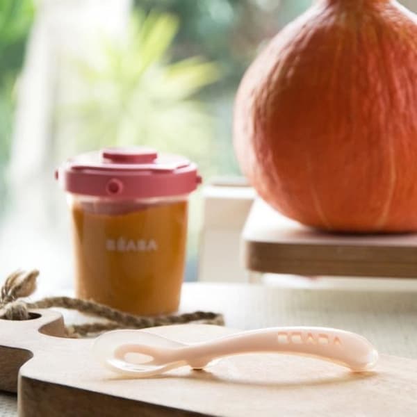 Inlärningssked - BEABA - Béaba Meals - Silikon - Rosa - 2nd Age