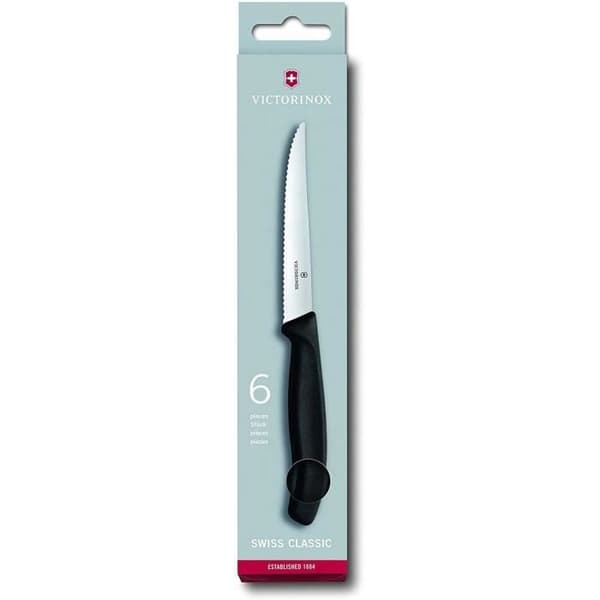 Victorinox ask med 6 stekknivar, rostfritt stål, svart, 30 x 5 x 5 cm - 6.7233.6