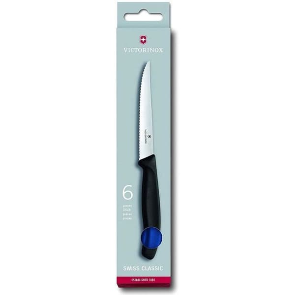 Victorinox set med 6 stekknivar, rostfritt stål, blå, 30 x 5 x 5 cm - 6.7232.6