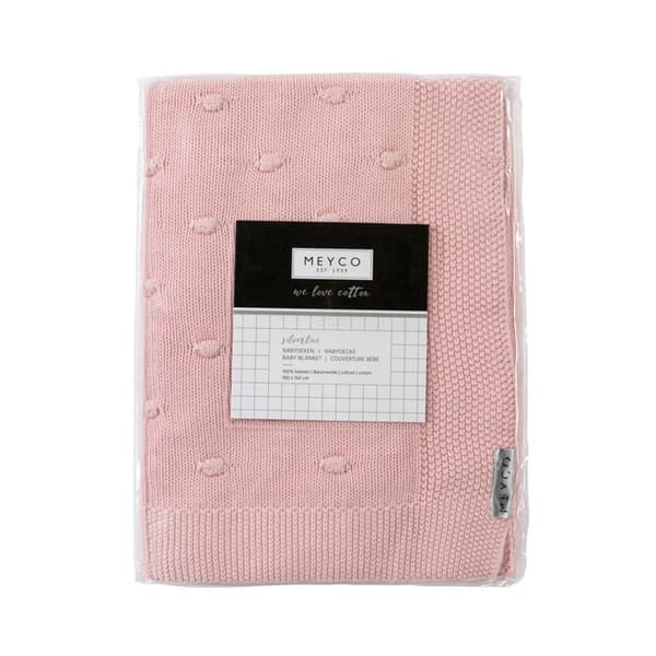 Meyco Baby Knots täcke för spjälsäng - rosa - 75x100cm - 1.0 TOG