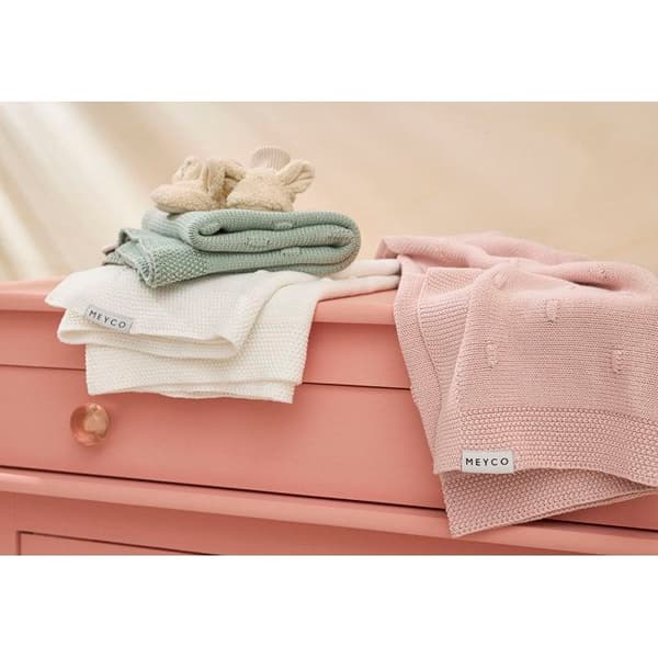 Meyco Baby Knots täcke för spjälsäng - rosa - 75x100cm - 1.0 TOG