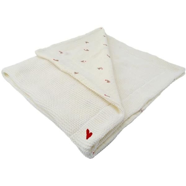 Vändbar kärleksfilt för baby Grädde 75x100 cm
