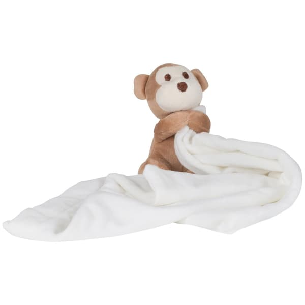 Mumbles Baby Boys/Girls Plush Monkey Comforter Blanket (Pack of 2) Cream/Brown One Size