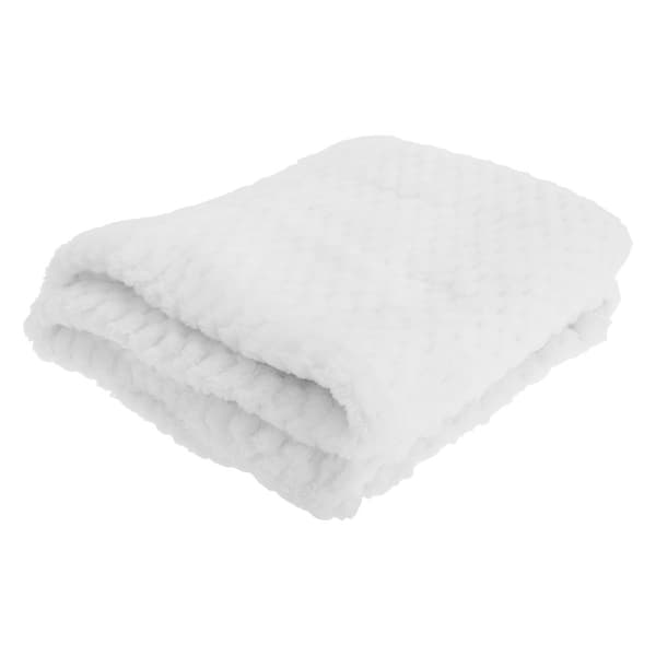 Supersoft tæppe med vaffelstruktur til babydrenge/piger White 75 x 90cm