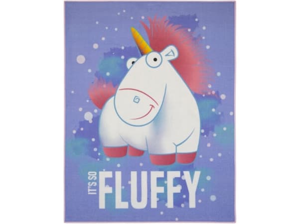 Minions Fluffy Unicorns De Luxe gulvtæppe til børn 95x125