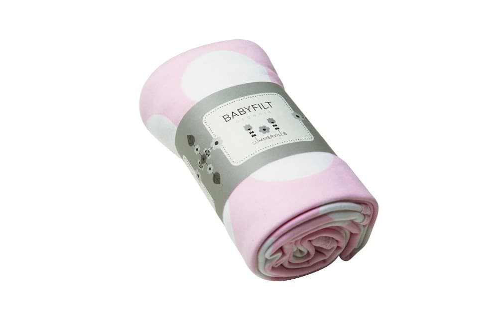 Babyfilt dubbel prickig rosa