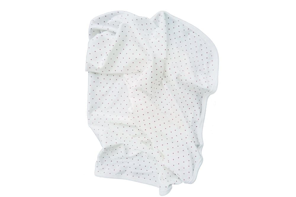 Babyfilt vit/rosa dotty eko