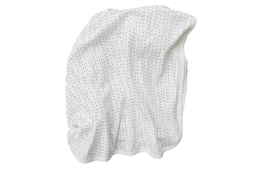 Babyfilt vit line eko