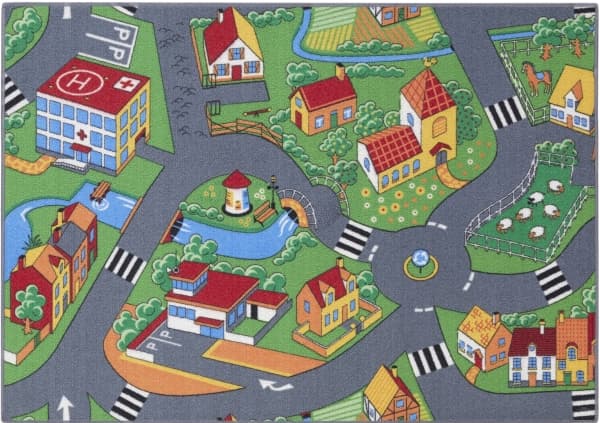 Auton leikkimatto Village Life 95x133 cm