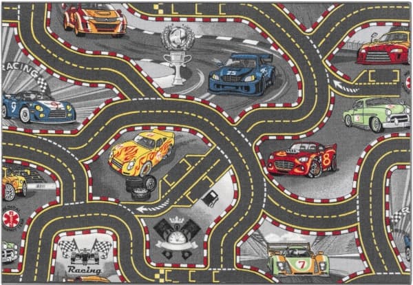 Bil Legetæppe ''Racers'' 95 x 133 cm, Antracit