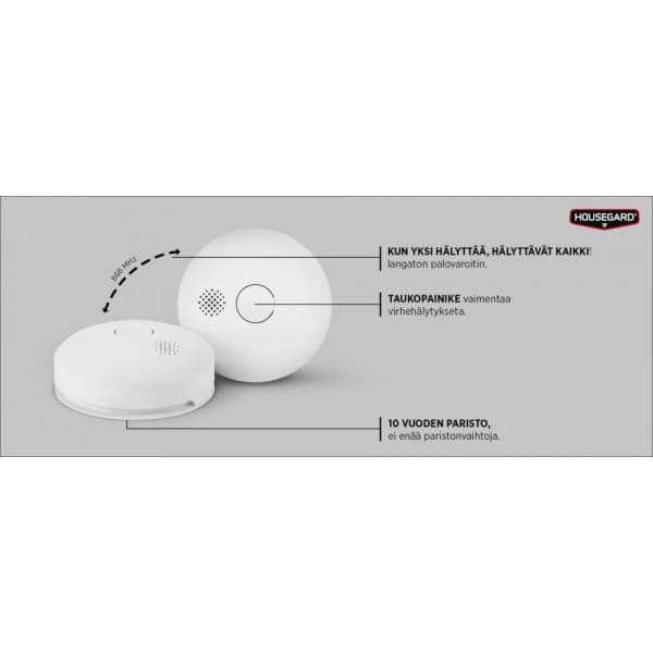 Housegard Luma langaton palovaroitin, 2-pack