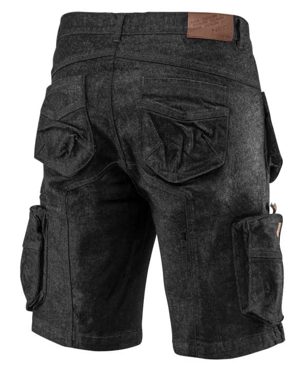 NEO TOOLS JEANSKORTS SVART STORLEK M