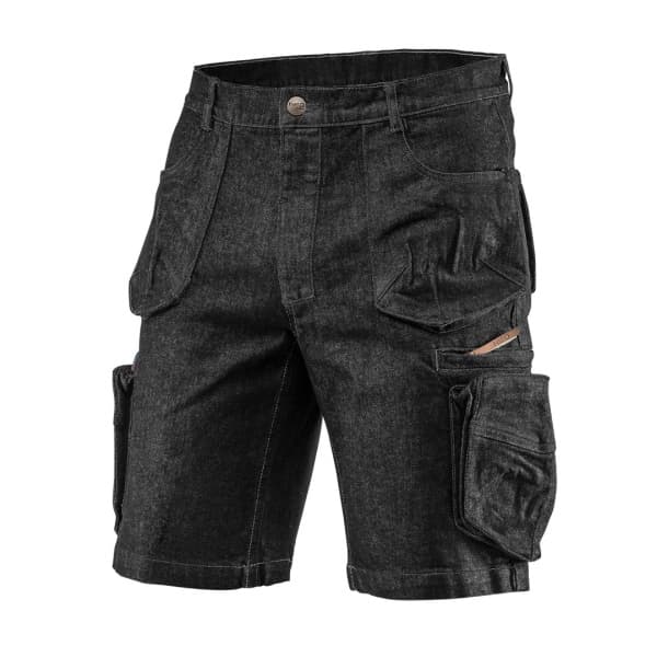 NEO TOOLS JEANSKORTS SVART STORLEK M
