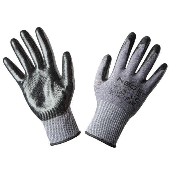 NEO TOOLS ARBEJDSHANDSKER, NYLON NITRILBELAGT, 4131X, STØRRELSE 10