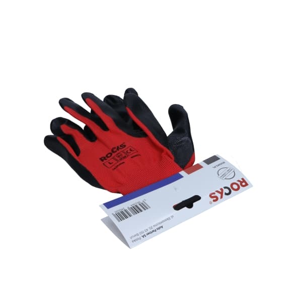 ROOKS POLYESTER-NITRILLE HANDSKER, STØRRELSE L, 1 PAR ARBEJDSHANDSKER