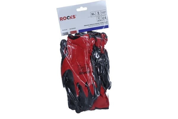 ROOKS POLYESTER-NITRILLE HANDSKER, STØRRELSE XL, 5 PAR ARBEJDSHANDSKER
