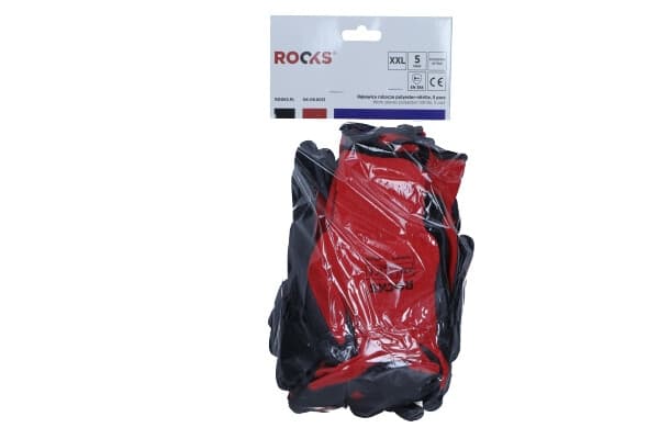 ROOKS POLYESTER-NITRILLE HANDSKER, STØRRELSE XXL, 5 PAR ARBEJD